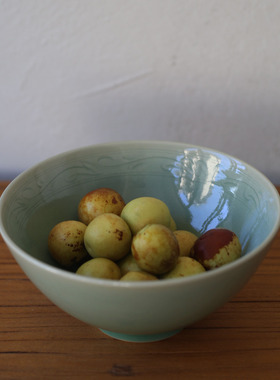 邓芳靓纯手工柴烧青瓷大果盘家用功夫茶具陶瓷茶碗泡茶碗茶具茶器