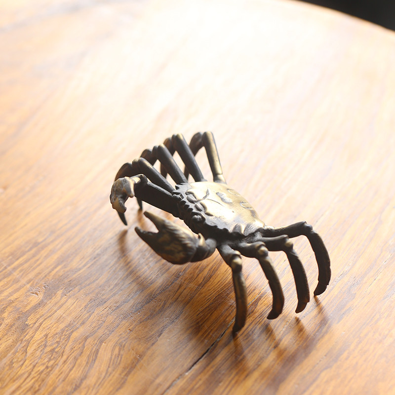 横行霸道螃蟹壶盖置铜器铁壶盖托茶宠横财将军招财蟹茶道零配包邮