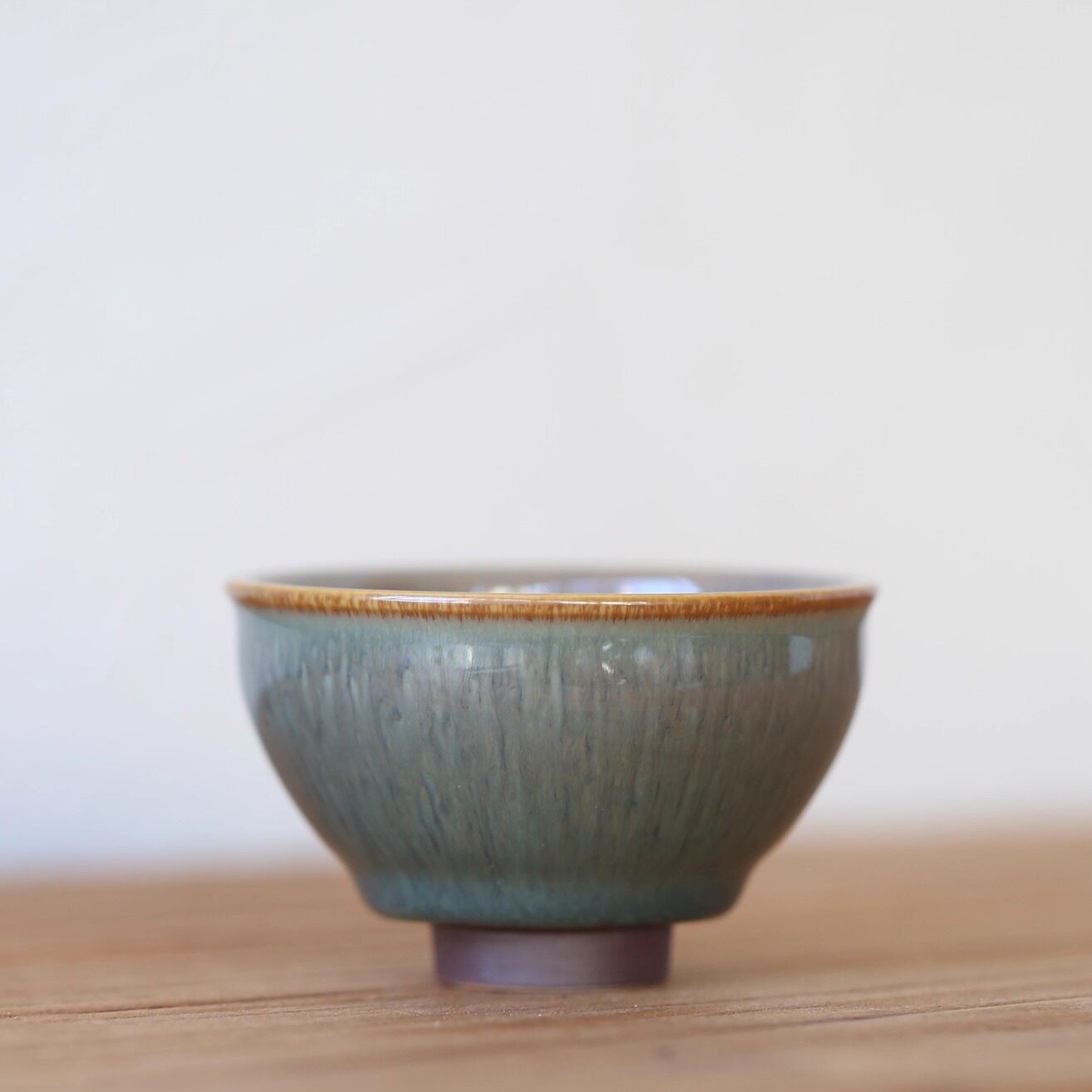 范泽锋天目盏兔毫盏建盏陶瓷茶杯绿色渐变釉面功夫茶具单个礼盒装