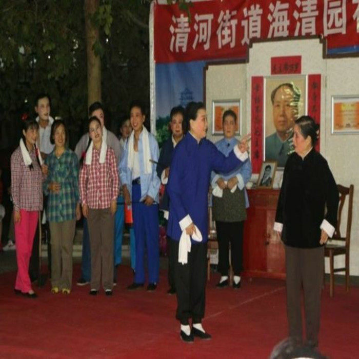 豫剧《朝阳沟》银环妈黑色金丝绒表演服知青男女服装青年农民村姑