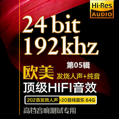 [英文金曲发烧人声]24bit192k高码率Hires母带WAV数播无损U盘网盘