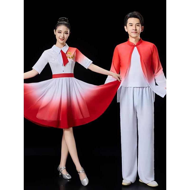 现代舞演出服男女青春活力开场舞连衣裙大摆裙中学生合唱服舞蹈服