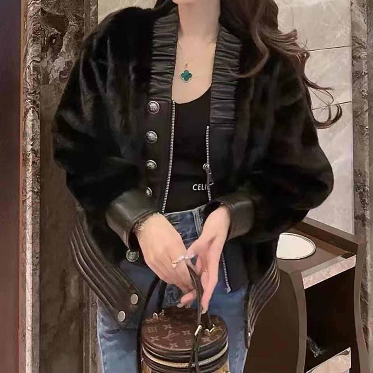 丽西娅娜大牌皮草短款
