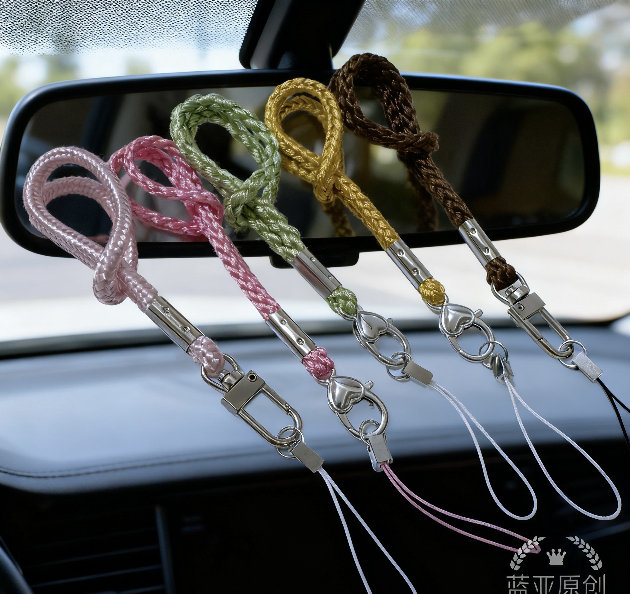 编织绳后视镜挂绳车后视镜吊带diy挂扣绳手机钥匙扣挂绳材料挂链