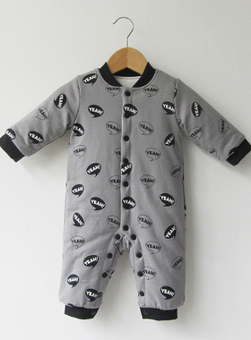 菊之布忆自制秋冬纯棉花连体棉衣幼童男女宝宝连体棉服哈衣爬服