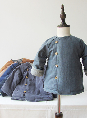 菊之布忆手工自裁自制冬季棉麻面料纯棉花棉袄男女宝宝儿童棉花服