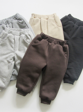 菊之布忆自制男女宝冬季天然纯棉花保暖棉裤有机棉面料保暖棉长裤