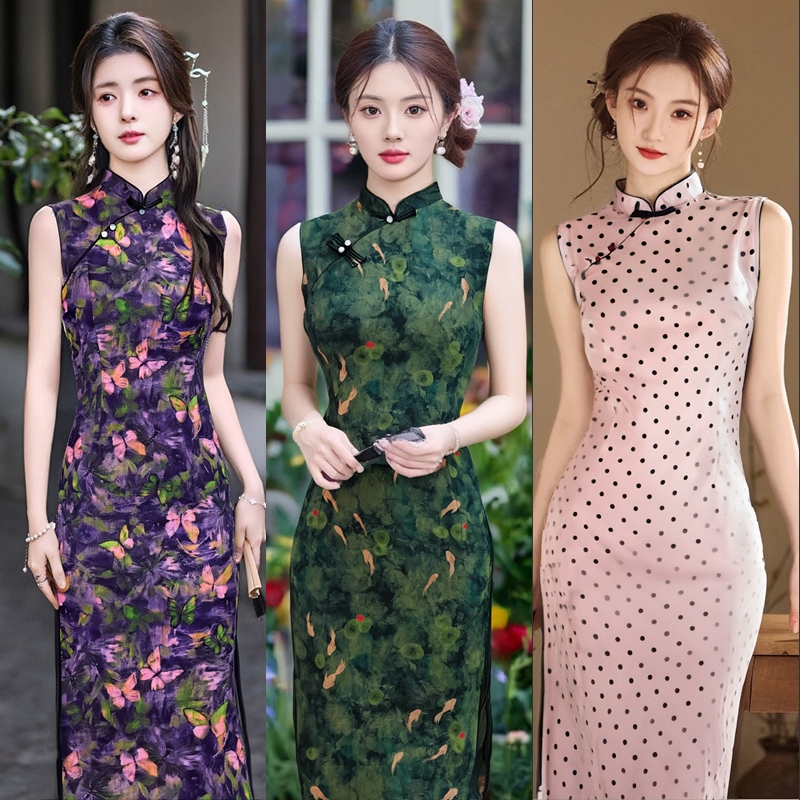 今年流行漂亮爆款穿搭国风旗袍新中式长连衣裙子2025初夏新款女装