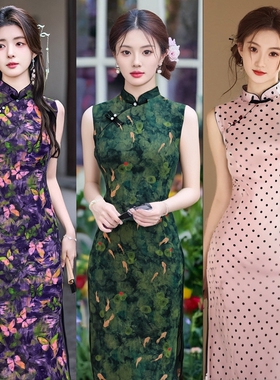 今年流行漂亮爆款穿搭国风旗袍新中式长连衣裙子2025初夏新款女装