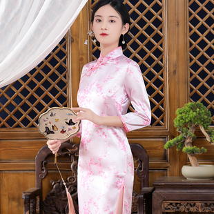 旗袍長款 少女大碼 高端連衣裙高檔氣質中式 顯瘦老上海 中國風改良版