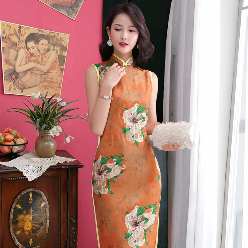 时尚新中式无袖改良旗袍新款2025年轻款少女性感复古修身礼服