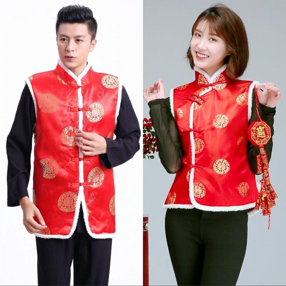 棉马夹中式上衣棉马甲男士女士唐装棉衣棉背心秋冬装新款民族