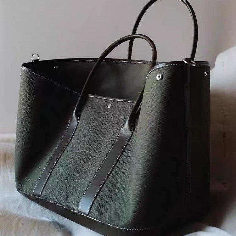 PU帆布大容量托特花园包包女新款高级感通勤手提单肩斜挎包