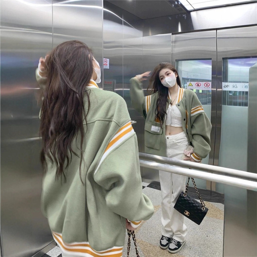 外套夹克刺绣设计感港风韩版百搭秋季小众宽松卫衣美式棒球服女