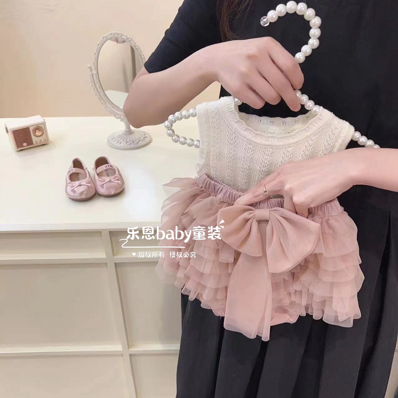 女宝宝柔软tutu裙子时髦洋气套装