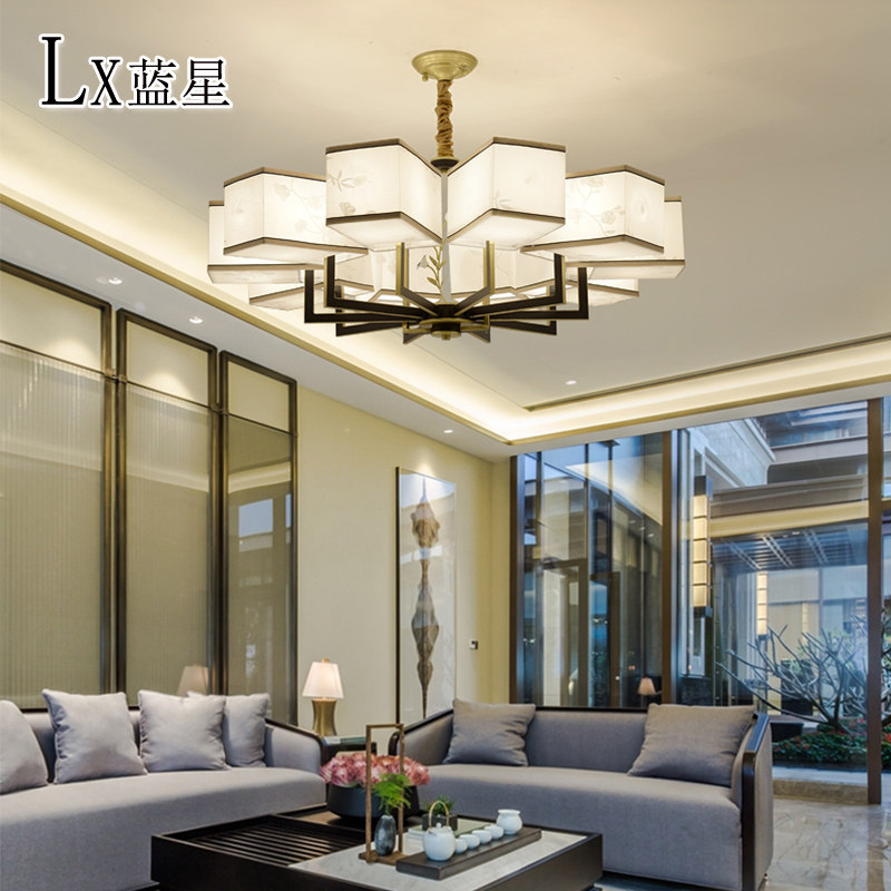 新中式大吊灯客厅创意古典双层简约中国风复式楼别墅餐厅禅意灯具_虎窝淘
