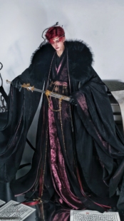 【云霄】BJD三分,四分,叔体古装古风娃衣大全套大袖衫仙黑莓粉