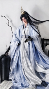 【云霄】BJD三分,四分,叔体古装古风娃衣大全套大袖衫仙尊蓝白