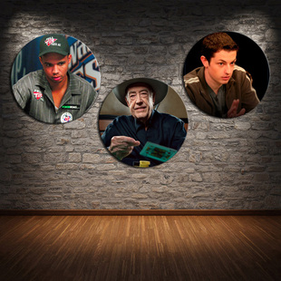 纸牌装饰画桌游棋牌室圆形挂画德州扑克名人明星订制赌场画可定做