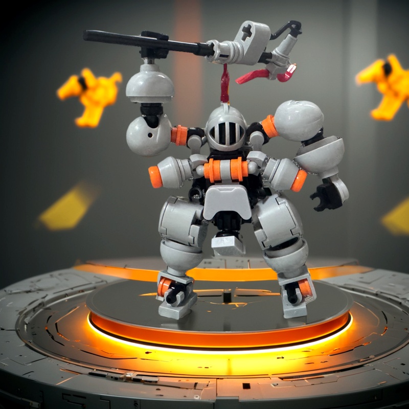 小小骑士机器人狂暴机甲拼装摆件