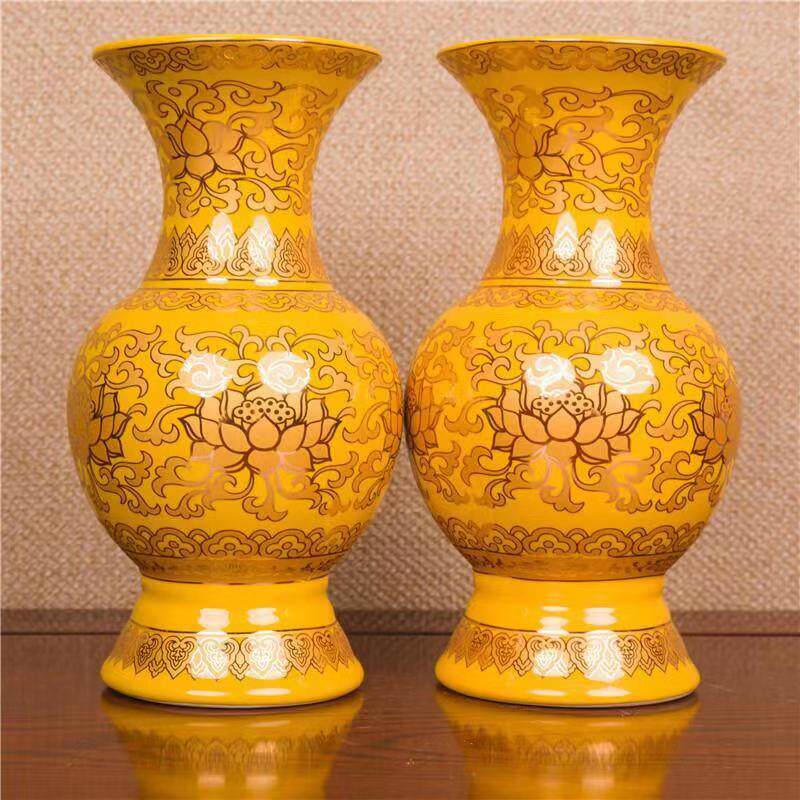 陶瓷供佛花瓶佛堂客厅插花净水瓶装饰佛具摆件居家观音瓶礼佛摆件