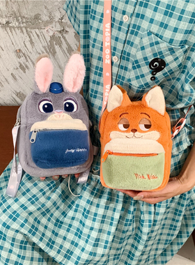 疯狂动物城狐狸尼克朱迪儿童斜挎包女孩玩偶兔子包包lolita背包男