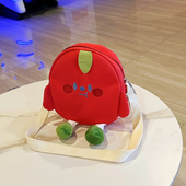 新年红包可爱男女童苹果单肩斜挎帆布包女孩拜年压岁钱包出游布包