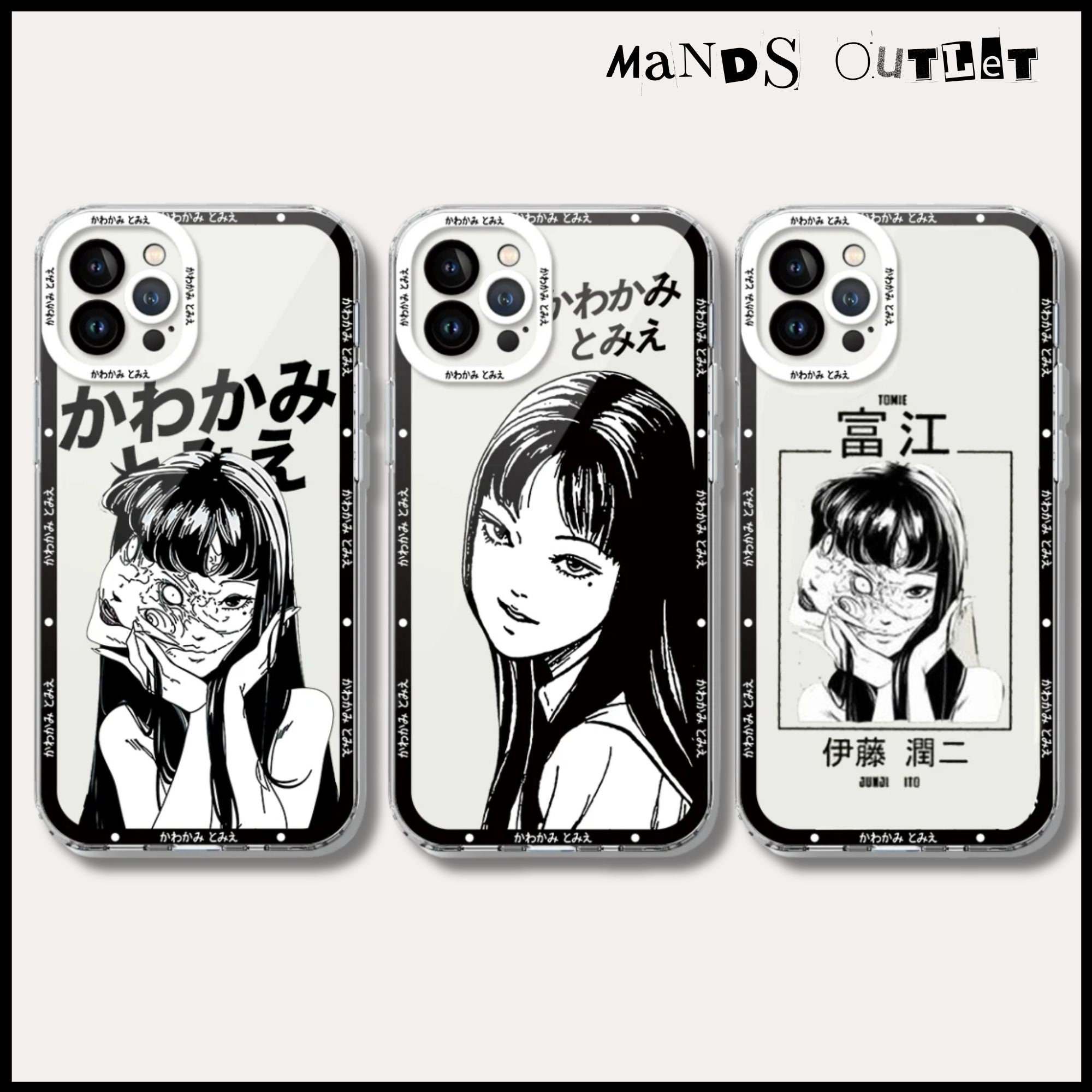 伊藤润二恐怖动漫合集苹果14手机壳15新款iphone17透明11个性创意12promax情侣x卡通xr动漫16E川上富江暗黑风