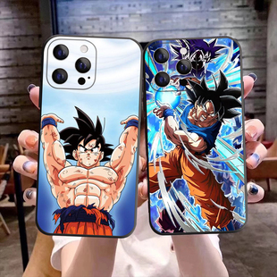 七龙珠动漫苹果17手机壳黑悟空适用iPhone16pro赛亚人13promax卡通动漫潮男12PRO贝吉塔炫酷13磨砂14软硅胶15