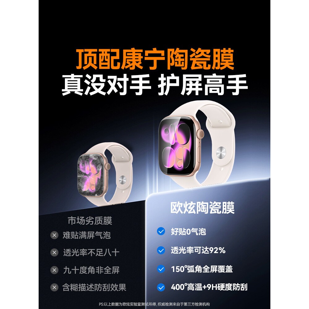 德国柏奈儿【新康宁陶瓷】适用苹果手表s11保护膜新款iwatch s11