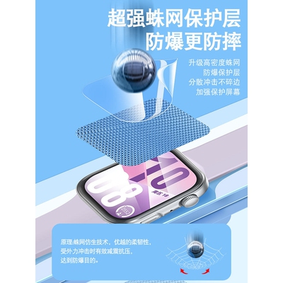 德国柏奈儿适用华为WatchFit4水凝膜fit3智能手表10保护膜watch2钢化膜watchfitnew陶瓷newwatchd2全屏d防摔9