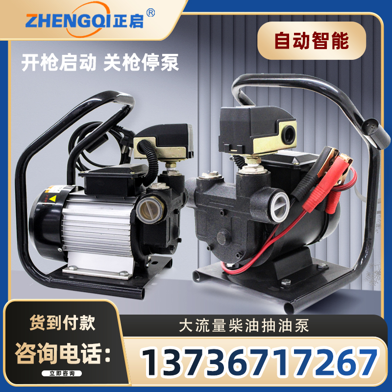 电动抽油泵12V24V220V伏自动启停柴油自吸大流量小型加油机设备