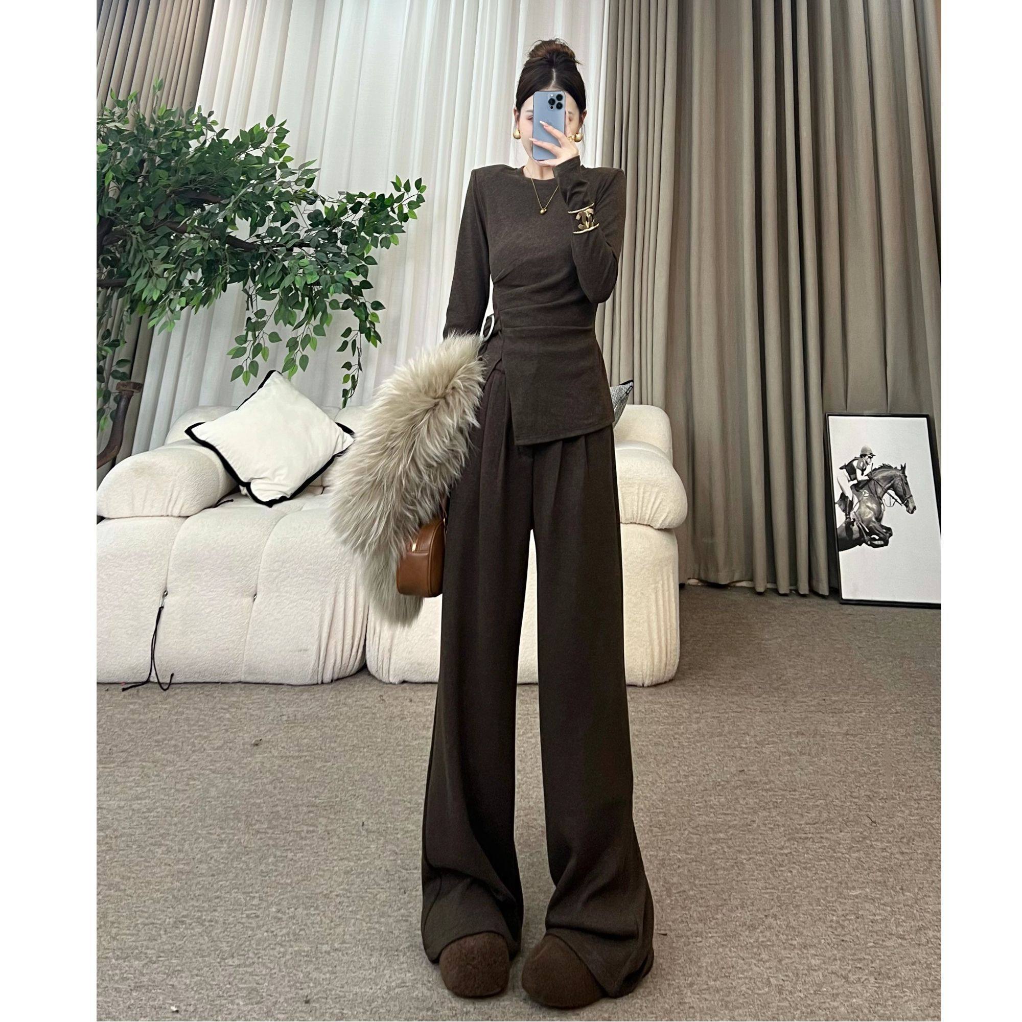 王嘻嘻【暮色旅人】女装套装轻奢高级感修身气质内搭显身材T361,女装/女士精品,时尚套装,淘宝优惠券,粉丝福利购,淘宝优惠卷