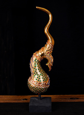 泰国会所玄关工艺品金色摆件