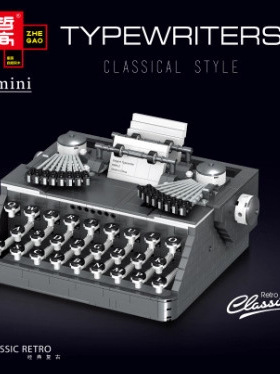 哲高MINI 00940积木打字机复古风儿童拼装积木玩具模型积木玩具