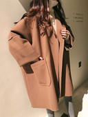 胖mm宽松中长款 羊绒大衣女2025年春秋新款 大码 小个子斗篷毛呢外套