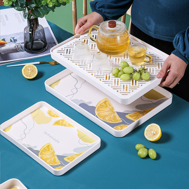 希尔密胺茶具茶盘茶杯沥水托盘高级感家用长方形水果盘零食摆放盘,餐饮具,盘,淘宝优惠券,粉丝福利购,淘宝优惠卷