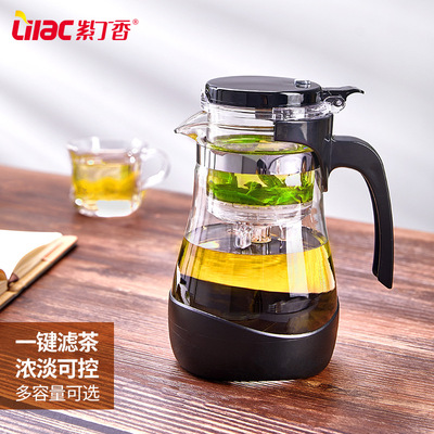 紫丁香泡茶壶一键茶水分离冲茶器