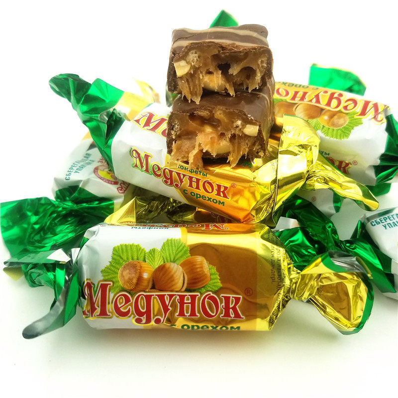 俄罗斯糖果斯拉夫榛仁花生巧克力夹心牛轧糖喜糖年货零食袋装甜食,零食/坚果/特产,传统糖果,淘宝优惠券,粉丝福利购,淘宝优惠卷