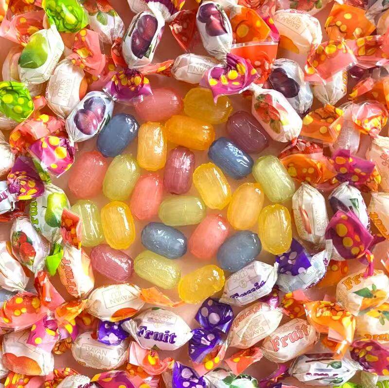 原装哈萨克斯坦进口芭颜丝路牌彩色水果糖李现同款圣诞铁盒喜糖