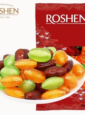 乌克兰进口如胜Roshen酸爆糖汽水糖酸甜可乐水果味混合硬糖果年货