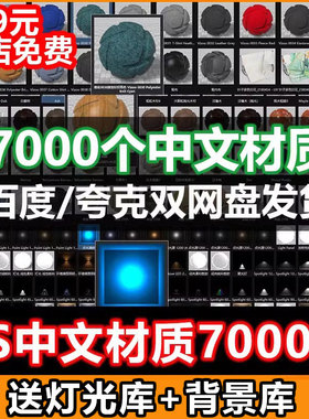 keyshot中文材质库ks2025/2024/9/10/11/12汉化材质7000个材质球