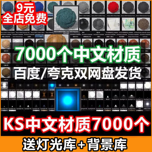 keyshot中文材质库ks2025/2024/9/10/11/12汉化材质7000个材质球