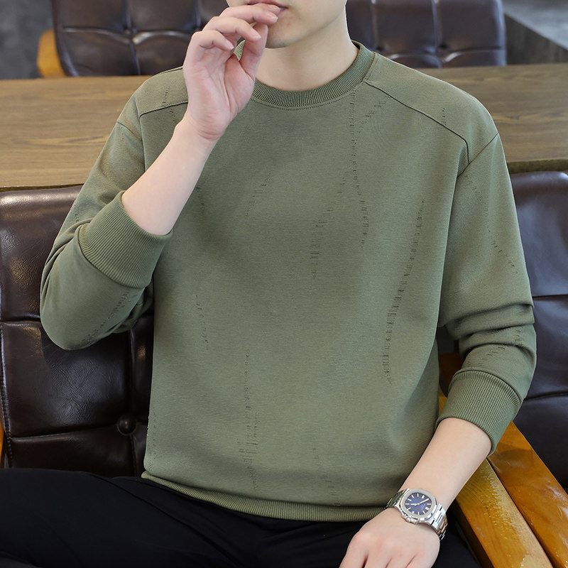 2025新款男士卫衣春秋季潮流长袖打底衫新款上衣春装纯色百搭