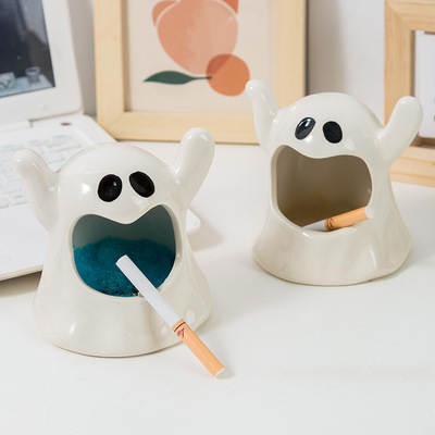 可爱鬼幽灵烟灰缸陶瓷高级感