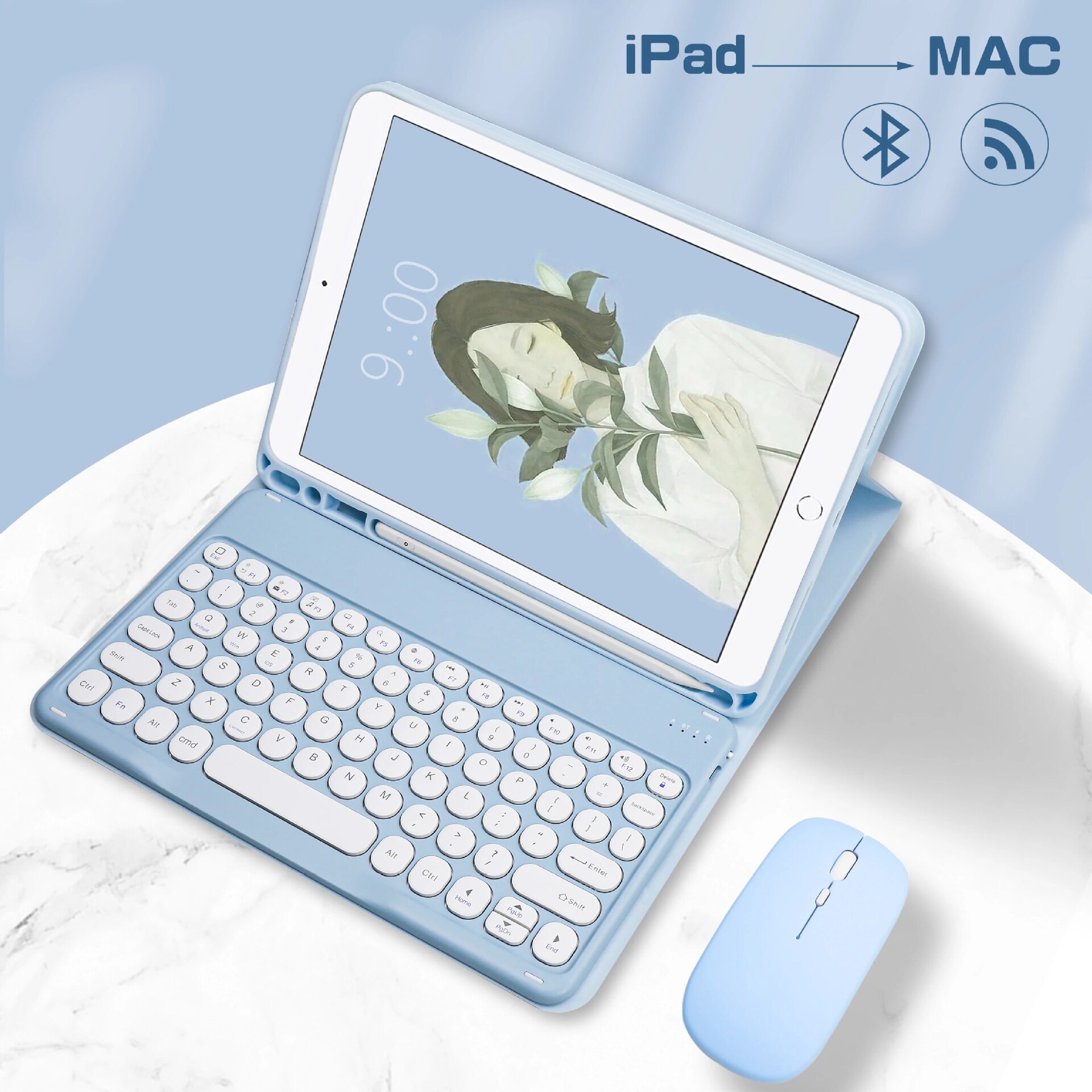适用iPad 11 2025蓝牙键盘保护套Air 11圆帽Pro 11壳iPad10.2皮套