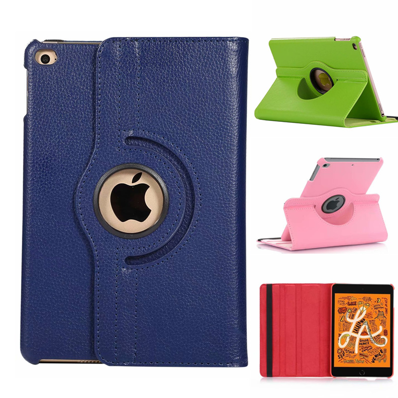 适用新iPad mini6旋转保护套迷你4平板皮套mini3/2 荔枝纹保护壳