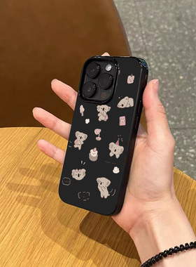 韩系ins风可爱卡通考拉手机壳17promax新款iPhone15亮黑色14pro磨砂13硅胶12小众不撞款11女款16全包防摔软壳