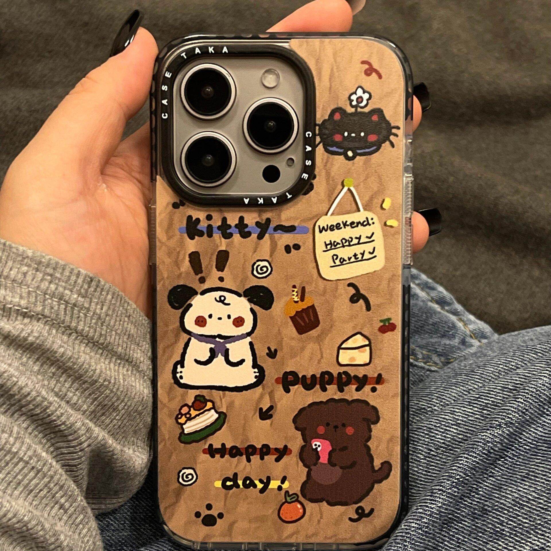 美拉德风卡通小狗适用于iPhone17promax手机壳新款苹果14pro复古15promax硅胶12可爱16pro新款11防摔13透明,3C数码配件,手机保护套/壳,淘宝优惠券,粉丝福利购,淘宝优惠卷