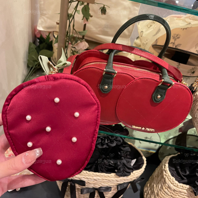 日本 Maison de FLEUR水果系列托特包化妆包收纳包 樱桃 草莓